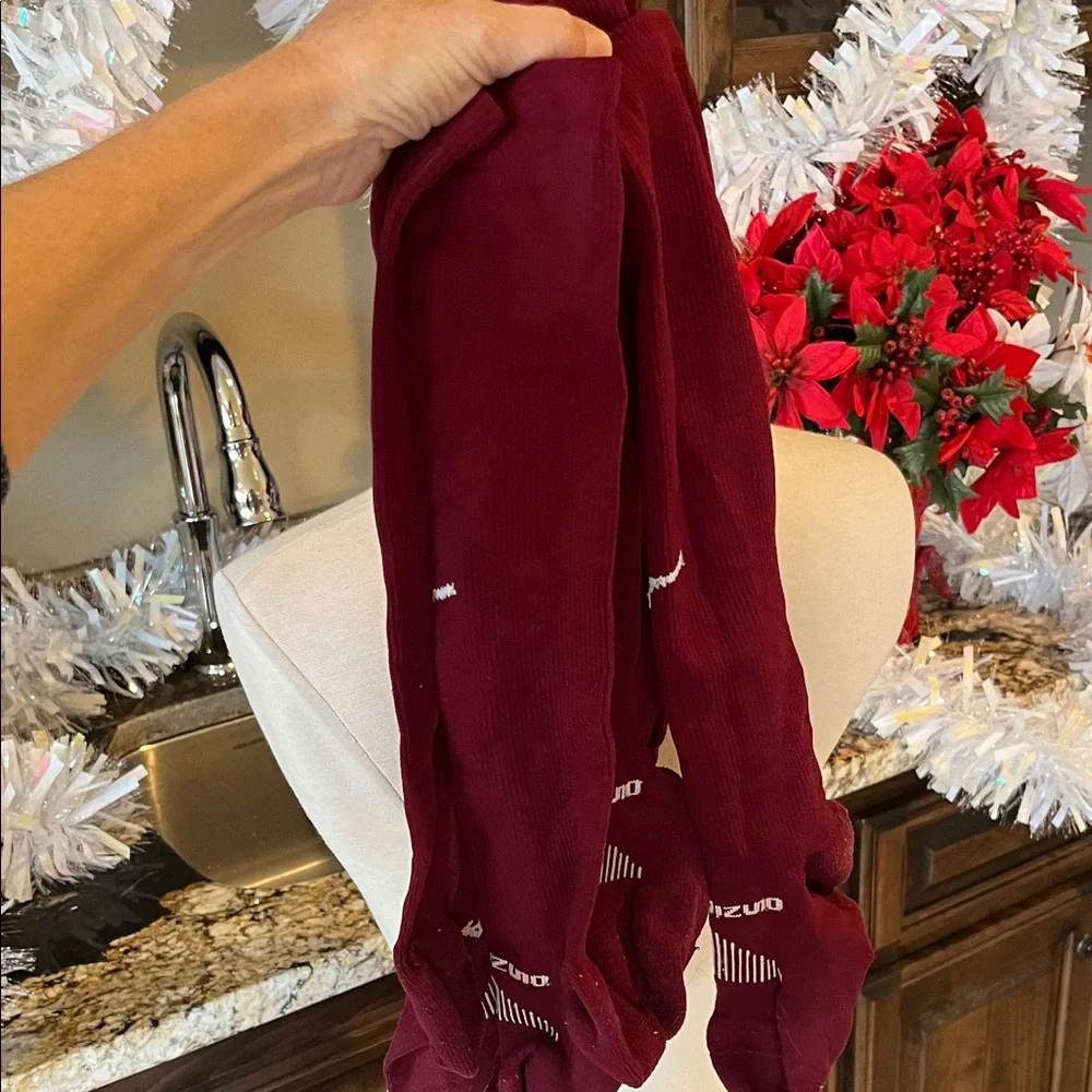Softball Socks Mizuno Maroon Burgundy Set of Two
